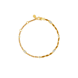 Dorsey - ENAMEL MOISSANITE BRACELET IN NATUREL, 18K GOLD VERMEIL
