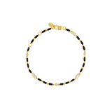 Dorsey - ENAMEL MOISSANITE BRACELET IN NOIR, 18K GOLD VERMEIL