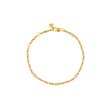 Dorsey - ENAMEL MOISSANITE BRACELET IN SABLE, 18K GOLD VERMEIL