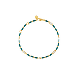 Dorsey - ENAMEL MOISSANITE BRACELET IN SARCELLE, 18K GOLD VERMEIL