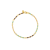Dorsey - ENAMEL MOISSANITE BRACELET IN TERRE, 18K GOLD VERMEIL