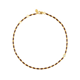 Dorsey - ENAMEL MOISSANITE ANKLET IN MARRON, 18K GOLD VERMEIL