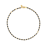Dorsey - ENAMEL MOISSANITE ANKLET IN NOIR, 18K GOLD VERMEIL