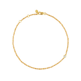 Dorsey - ENAMEL MOISSANITE ANKLET IN SABLE, 18K GOLD VERMEIL