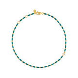 Dorsey - ENAMEL MOISSANITE ANKLET IN SARCELLE, 18K GOLD VERMEIL