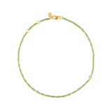Dorsey - ENAMEL MOISSANITE ANKLET IN SAUGE, 18K GOLD VERMEIL