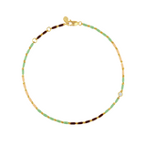 Dorsey - ENAMEL MOISSANITE ANKLET IN TERRE, 18K GOLD VERMEIL