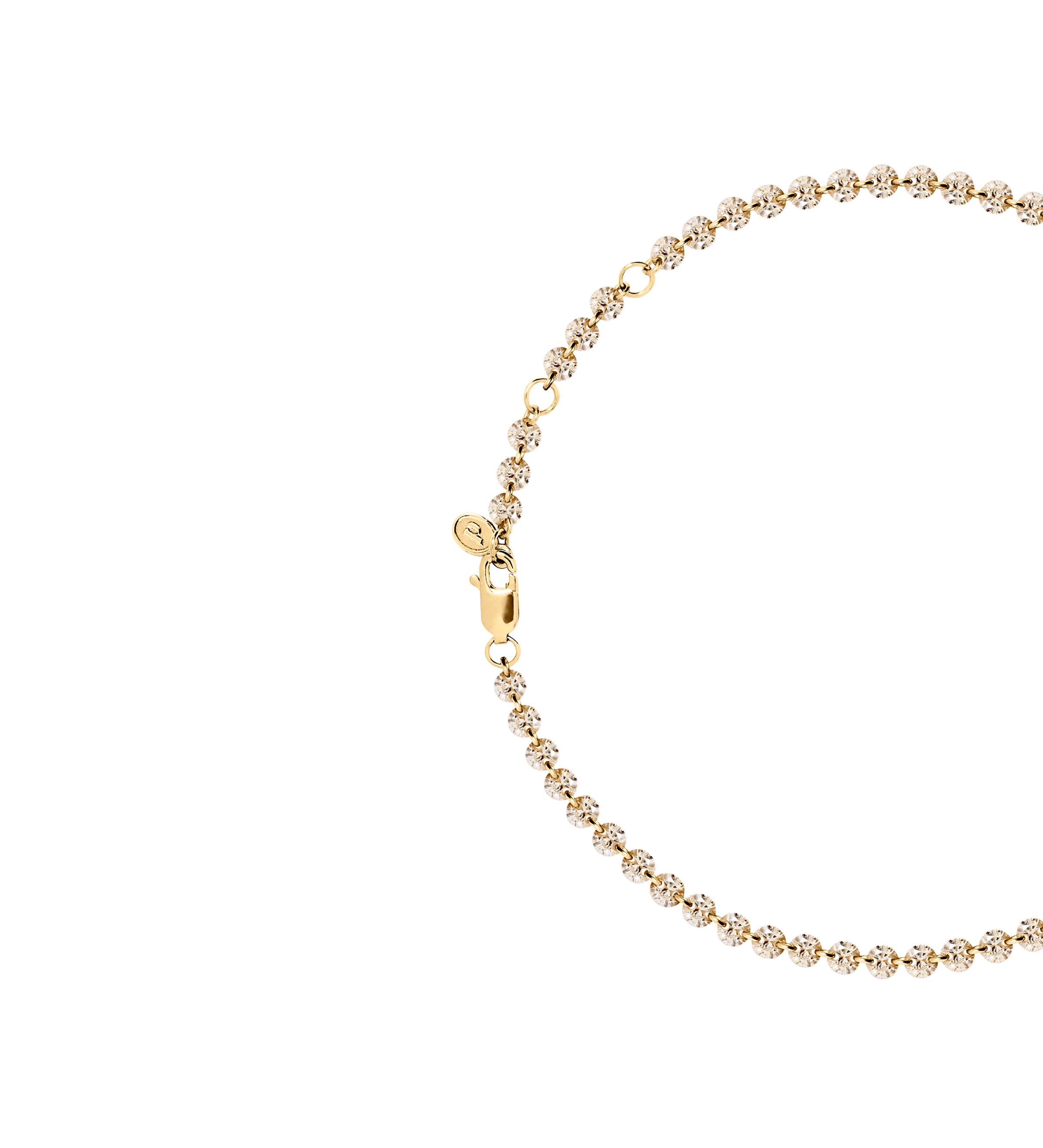 Dorsey - FLOATING ETERNITY ANKLET IN 3.5MM HONEY MOISSANITE, 18K GOLD VERMEIL