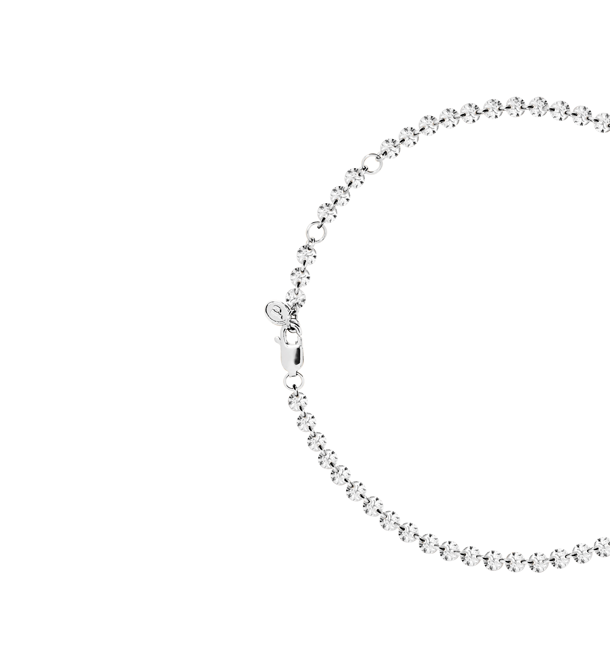 Dorsey - FLOATING ETERNITY ANKLET IN 3.5MM MOISSANITE, STERLING SILVER
