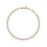 Dorsey - FLOATING ETERNITY ANKLET IN 5MM HONEY MOISSANITE, 18K GOLD VERMEIL
