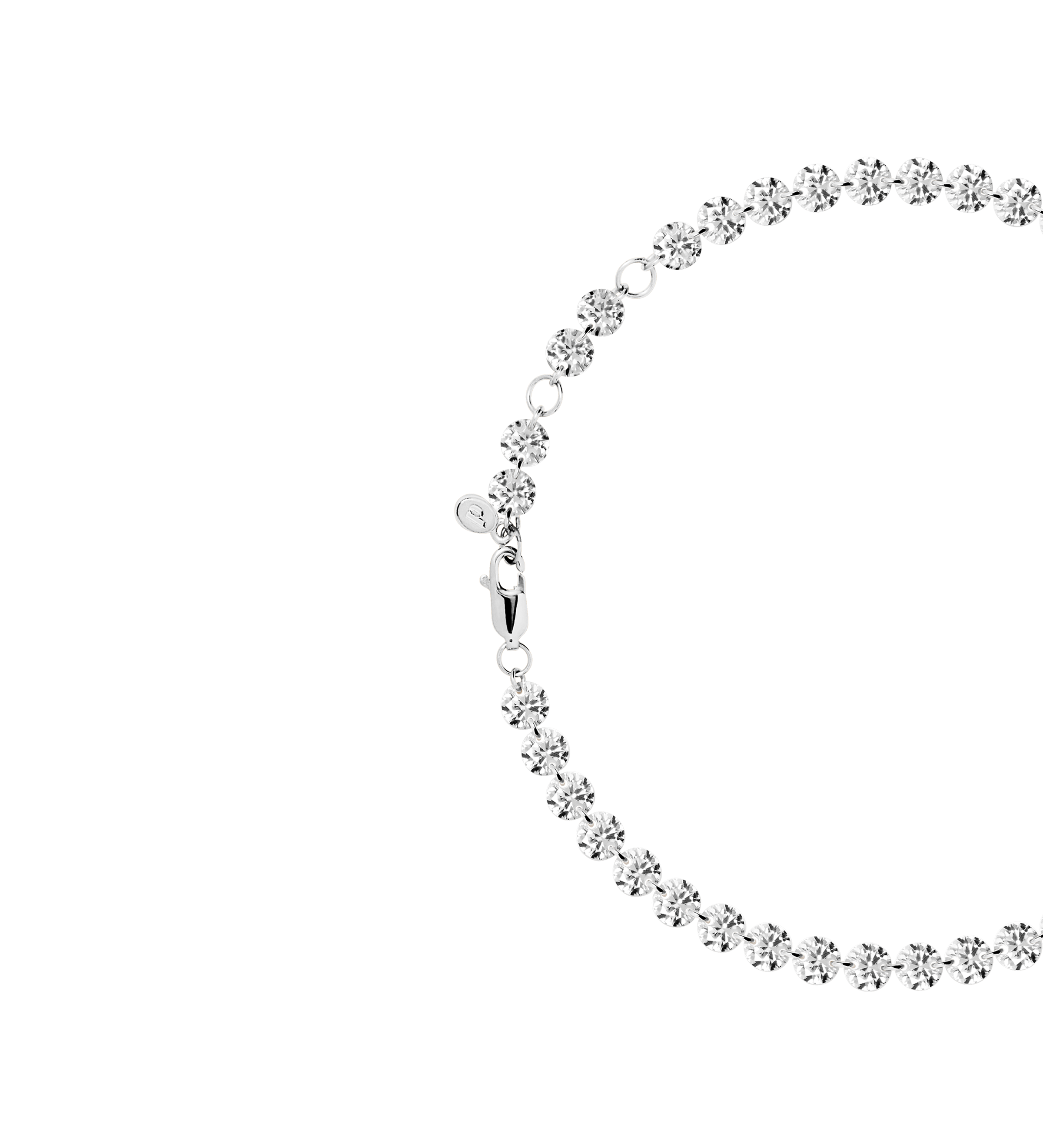 Dorsey - FLOATING ETERNITY ANKLET IN 5MM MOISSANITE, STERLING SILVER