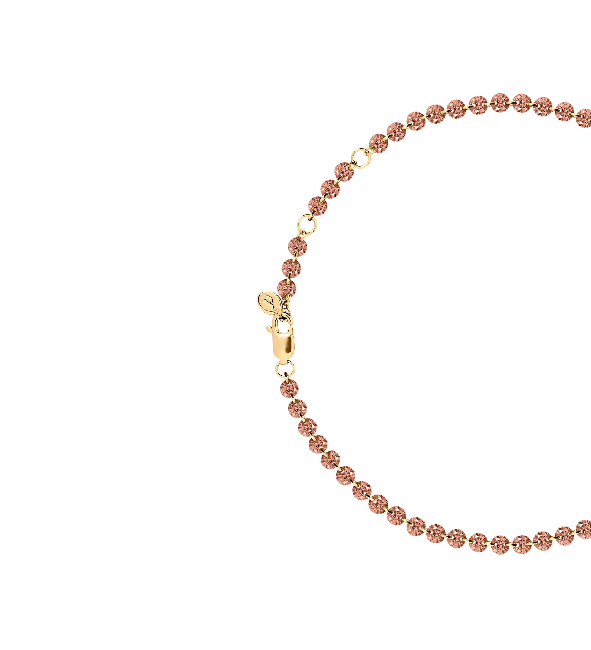 Dorsey - FLOATING ETERNITY ANKLET IN 3.5MM NANO MORGANITE, 18K GOLD VERMEIL
