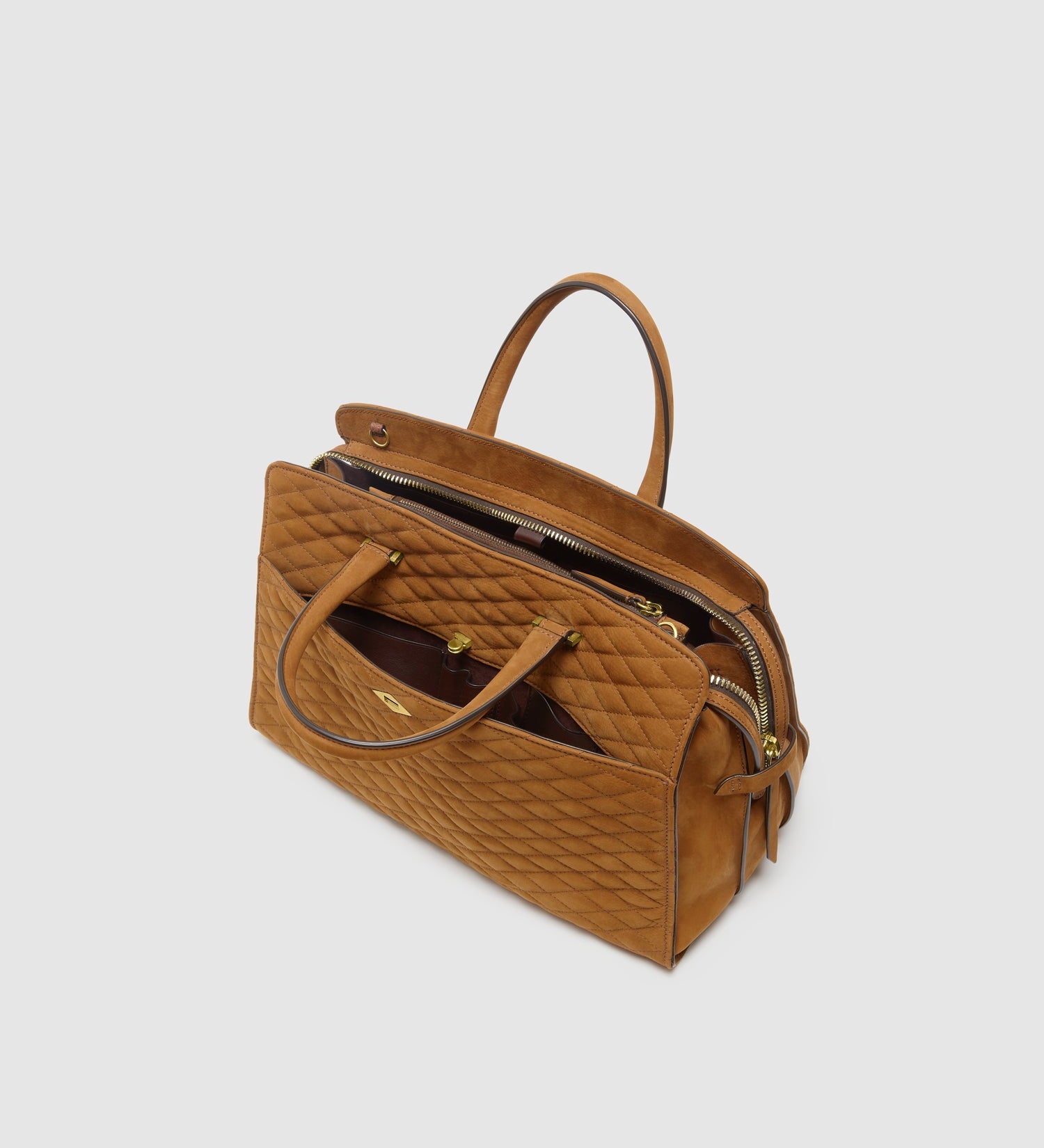 Metier - Private Eye Buttery Suede Diamond Quilt Marrakech with Gold Hardware