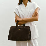Métier - Private Eye Bag with Shoulder Strap Suede Chocolate