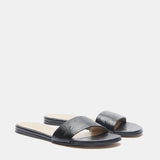 Le Monde Beryl - Pool Slide / Black Leather Ostrich Effect