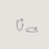 Kinn - Pavé Huggie Earrings White Gold