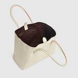 Métier - Vérité Collapsible Cabas Smooth Calfskin White Sand