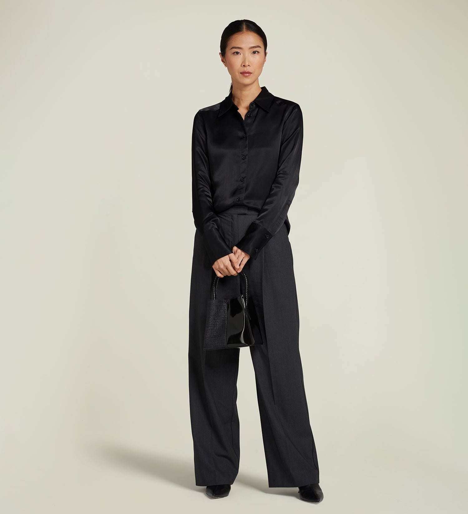 Metier - Vérité Mini Bouclé Black with Glossy Calfskin Black