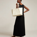 Métier - Vérité Collapsible Cabas Smooth Calfskin White Sand