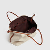 Métier - Vérité Weekend Bag Natural Linen with Cognac