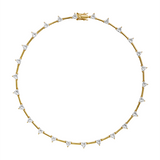 Dorsey - PETITE JULIEN TRILLION CUT, LAB WHITE SAPPHIRE GOLD BAR NECKLACE