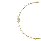 Dorsey - PETITE JULIEN TRILLION CUT, LAB WHITE SAPPHIRE GOLD BAR NECKLACE
