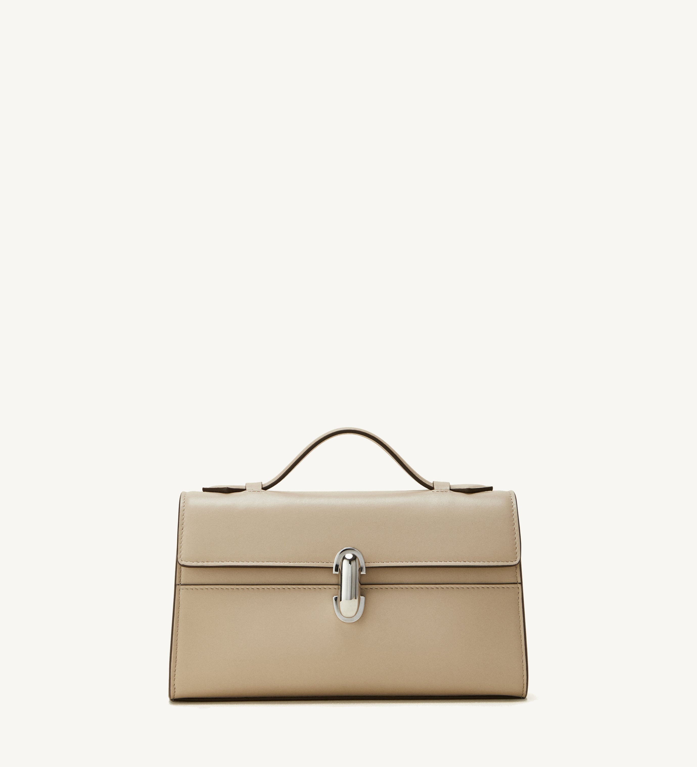 front view of the Symmetry Pochette handbag in Bone leather 