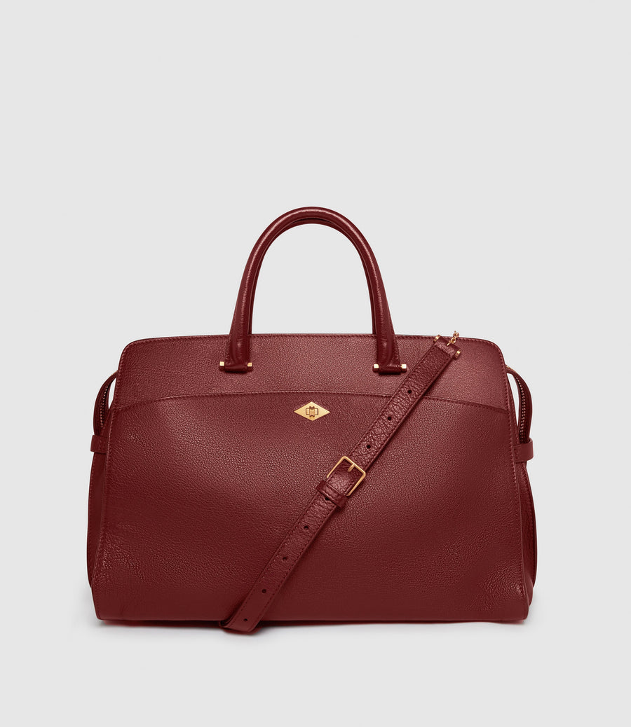 Métier Private Eye in buffalo dark cherry leather