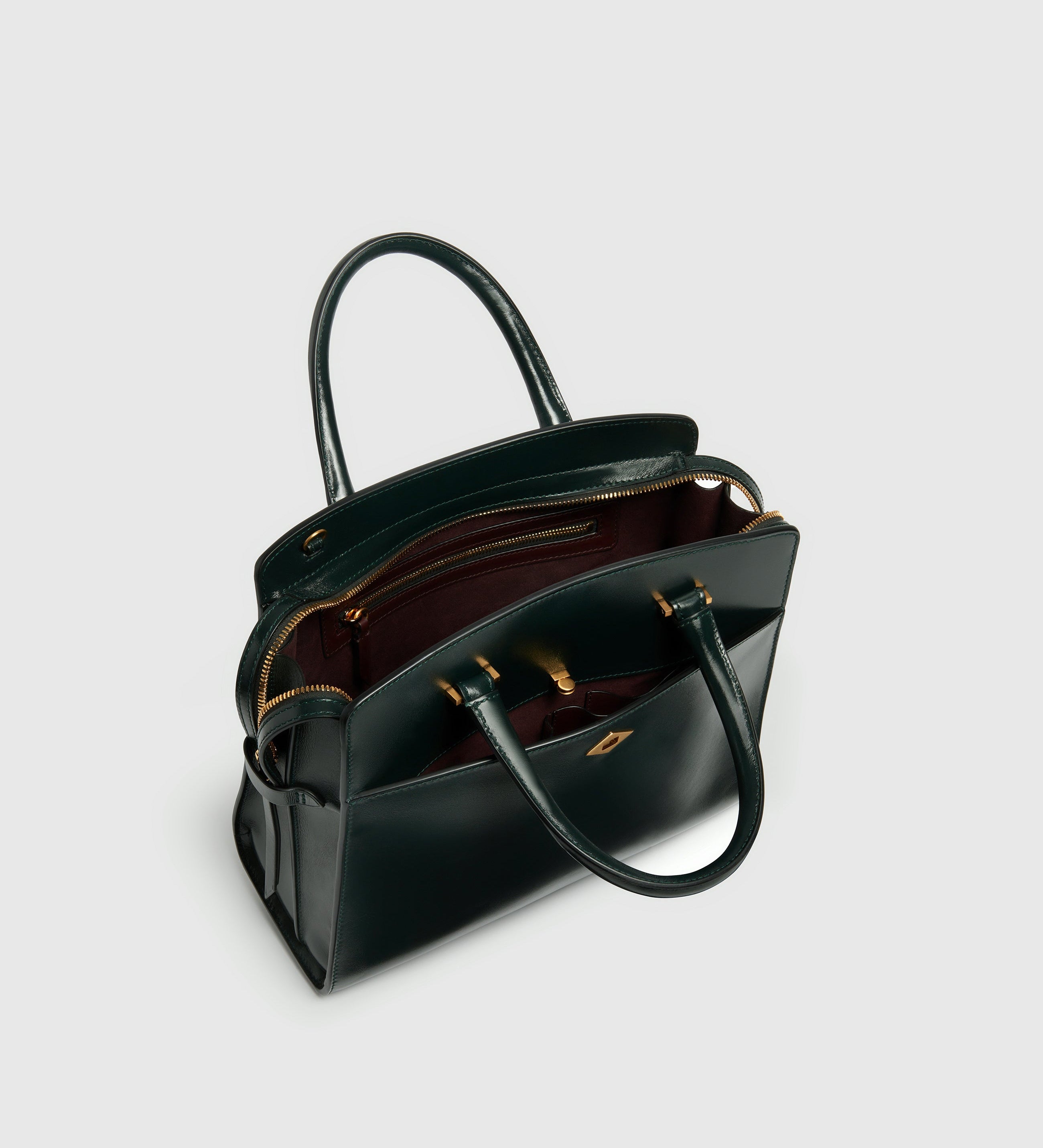Metier - Private Eye Slim Glossy Calfskin Forest Green