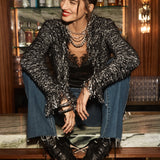 L'AGENCE - Azure Fringe Cardigan Blazer
