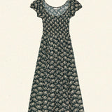 DÔEN - QUINLEY DRESS -- NOIR ROSIER FLORAL