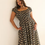 DÔEN - QUINLEY DRESS -- NOIR ROSIER FLORAL