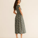 DÔEN - QUINLEY DRESS -- NOIR ROSIER FLORAL