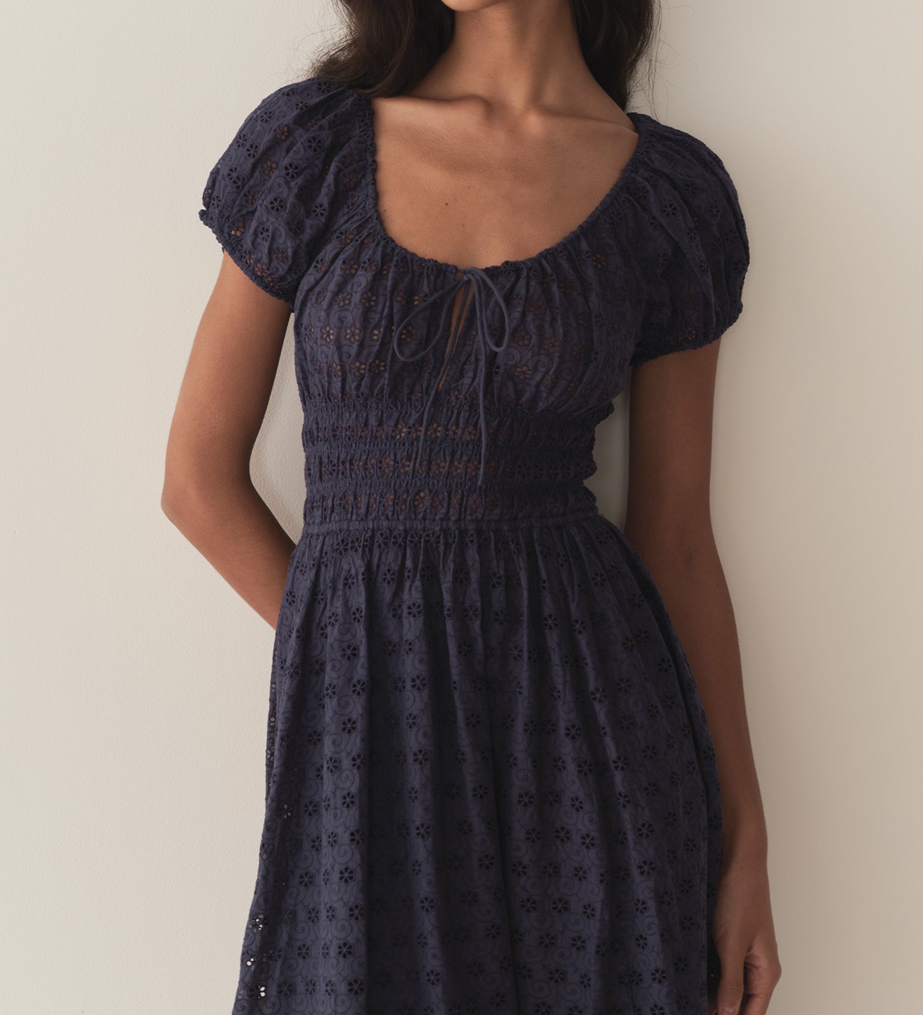 DÔEN - QUINN DRESS -- ADRIATIC EYELET