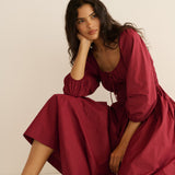 DÔEN - QUINTESSA DRESS -- DEEP CRIMSON