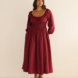 DÔEN - QUINTESSA DRESS -- DEEP CRIMSON