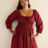 DÔEN - QUINTESSA DRESS -- DEEP CRIMSON
