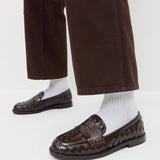 Loeffler Randall - Rachel Espresso Woven Leather Loafer