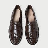 Loeffler Randall - Rachel Espresso Woven Leather Loafer