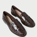 Loeffler Randall - Rachel Espresso Woven Leather Loafer