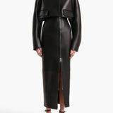 Khaite - Gres Skirt in Black Leather