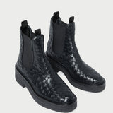 Loeffler Randall - Raquel Black Woven Chelsea Boot