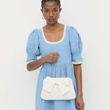 Loeffler Randall - Rayne White Pleated Bow Clutch