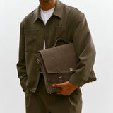 Métier - Rider Briefcase Suede Khaki