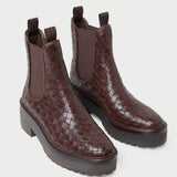 Loeffler Randall - Reggie Espresso Woven Chelsea Boot