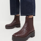 Loeffler Randall - Reggie Espresso Woven Chelsea Boot