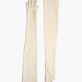 Khaite - Remo Long Gloves in Cream Leather