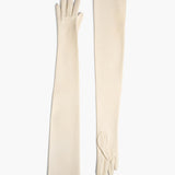 Khaite - Remo Long Gloves in Cream Leather
