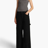 Khaite - Renato Top in Black and Pearl Stripe