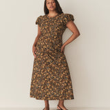 DÔEN - RHODIA DRESS -- NOIR NARCISSUS FLORAL